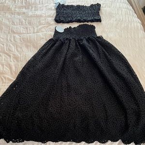 Hill House black lace scallop set NWT Delphine skirt June top TAYLOR SWIFT SET